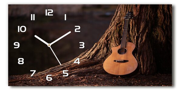Négyszögletes üvegóra vízszintesen Akusztikus gitár