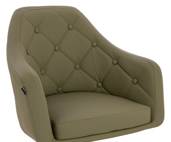 HR831K Khaki Műbőr Premium Soft szék Krómozott lábbal
