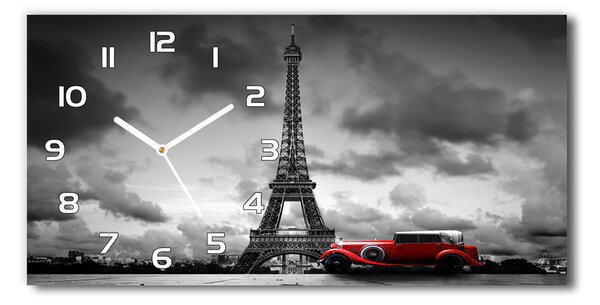 Négyszögletes üvegóra vízszintesen Párizsi eiffel-torony