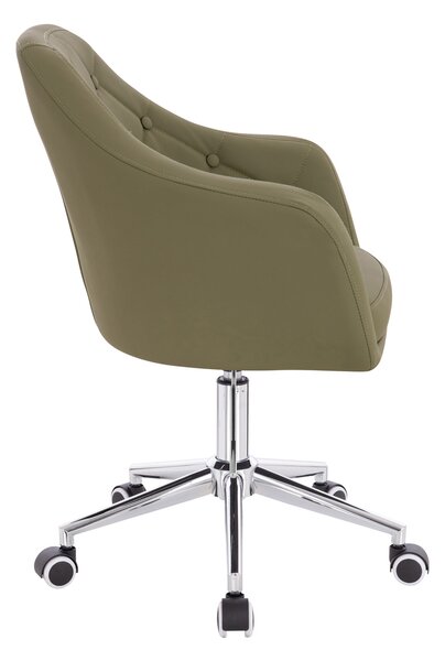 HR831K Khaki Műbőr Premium Soft szék Krómozott lábbal