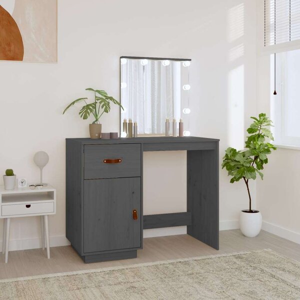 VidaXL Sminkasztal - LED-es - Fenyőfa - 95x50x133,5cm