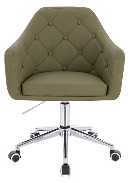 HR831K Khaki Műbőr Premium Soft szék Krómozott lábbal