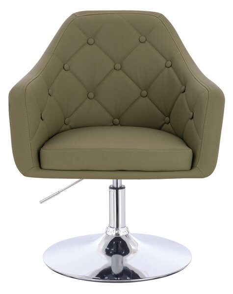 HR831N Khaki Műbőr Premium Soft szék Krómozott lábbal
