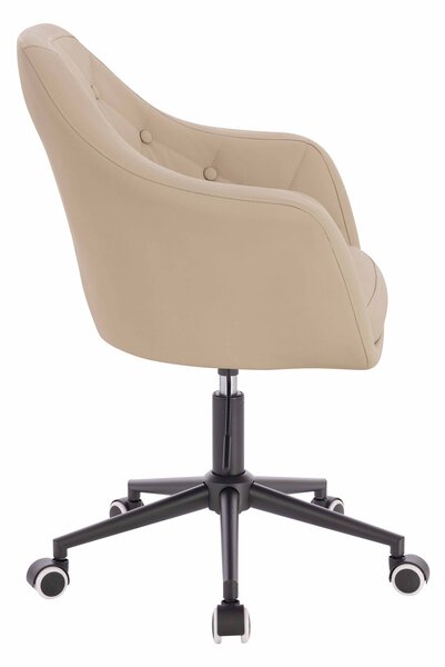 HR831K Krémszínű Műbőr Premium Soft szék fekete lábbal