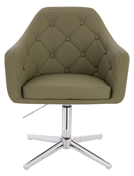 HR831CROSS Khaki Műbőr Premium Soft szék Krómozott lábbal