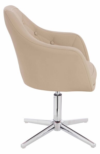 HR831CROSS Krémszínű Műbőr Premium Soft szék Krómozott lábbal