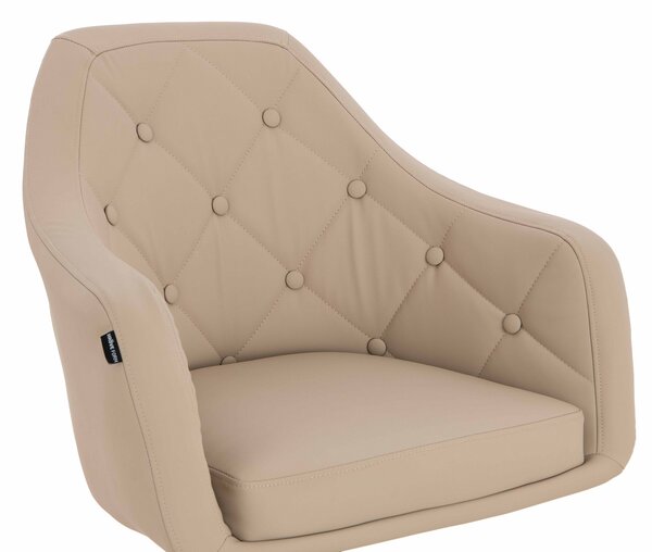 HR831K Krémszínű Műbőr Premium Soft szék Krómozott lábbal