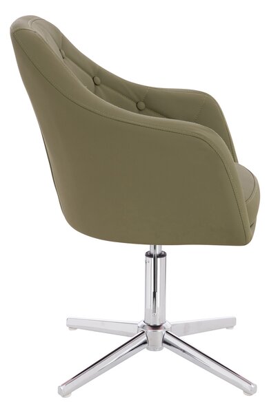 HR831CROSS Khaki Műbőr Premium Soft szék Krómozott lábbal
