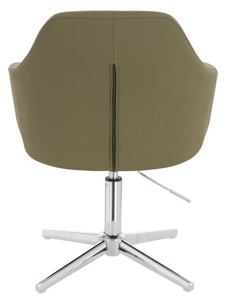 HR831CROSS Khaki Műbőr Premium Soft szék Krómozott lábbal