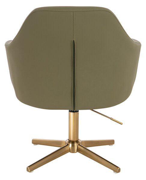 HR831CROSS Khaki Műbőr Premium Soft szék Arany lábbal