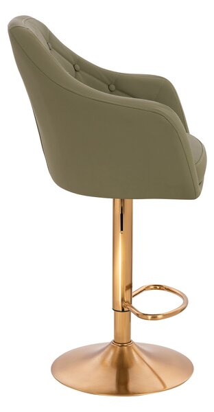 HR831W Khaki Műbőr Premium Soft szék Arany lábbal