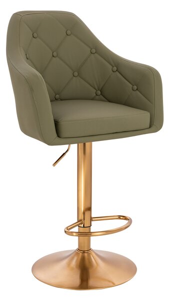 HR831W Khaki Műbőr Premium Soft szék Arany lábbal