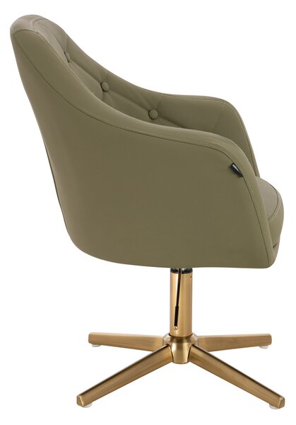 HR831CROSS Khaki Műbőr Premium Soft szék Arany lábbal