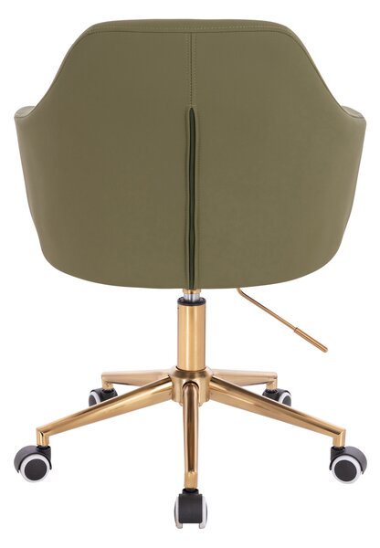 HR831K Khaki Műbőr Premium Soft szék Arany lábbal