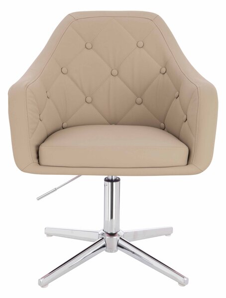 HR831CROSS Krémszínű Műbőr Premium Soft szék Krómozott lábbal