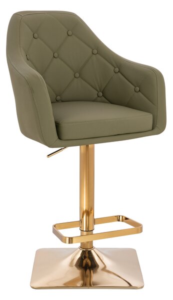 HR831KW Khaki Műbőr Premium Soft szék Arany lábbal