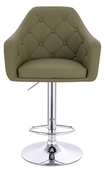 HR831W Khaki Műbőr Premium Soft szék Krómozott lábbal