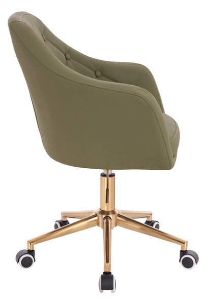 HR831K Khaki Műbőr Premium Soft szék Arany lábbal