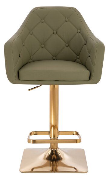HR831KW Khaki Műbőr Premium Soft szék Arany lábbal