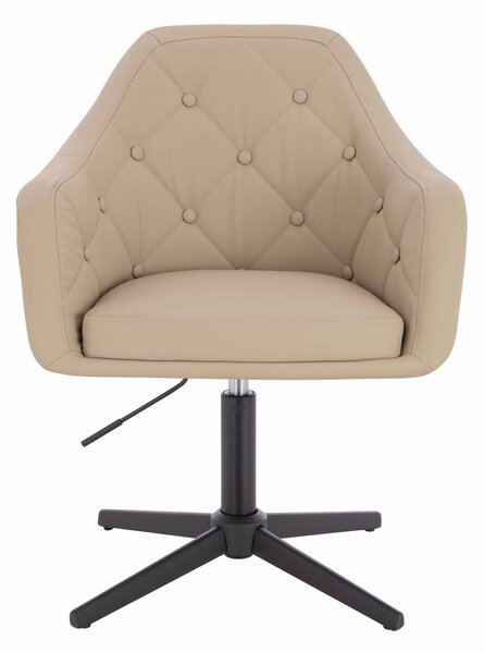 HR831CROSS Krémszínű Műbőr Premium Soft szék fekete lábbal