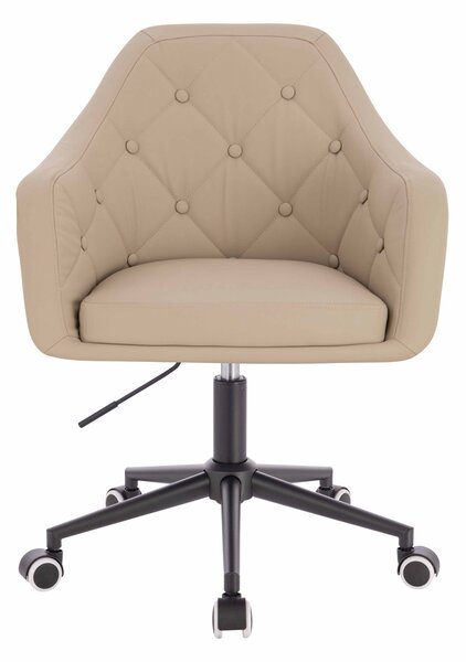HR831K Krémszínű Műbőr Premium Soft szék fekete lábbal