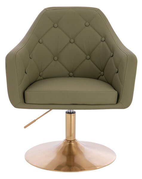 HR831N Khaki Műbőr Premium Soft szék Arany lábbal