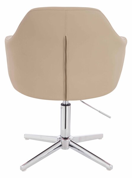 HR831CROSS Krémszínű Műbőr Premium Soft szék Krómozott lábbal
