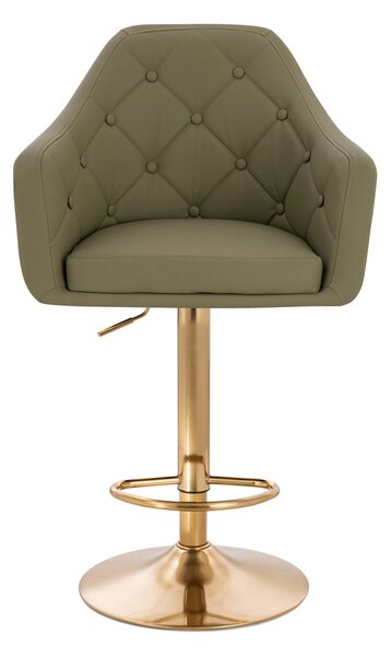 HR831W Khaki Műbőr Premium Soft szék Arany lábbal
