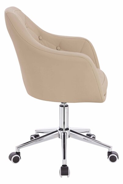 HR831K Krémszínű Műbőr Premium Soft szék Krómozott lábbal