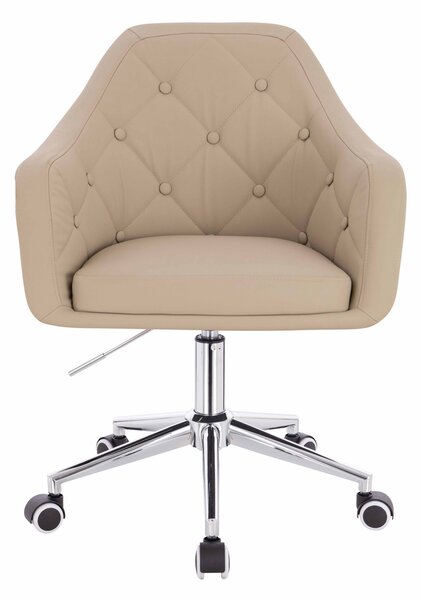 HR831K Krémszínű Műbőr Premium Soft szék Krómozott lábbal