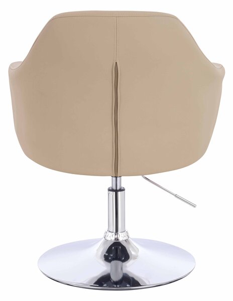 HR831N Krémszínű Műbőr Premium Soft szék Krómozott lábbal