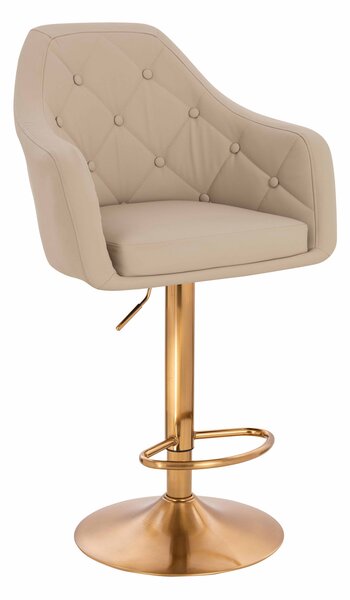 HR831W Krémszínű Műbőr Premium Soft szék Arany lábbal