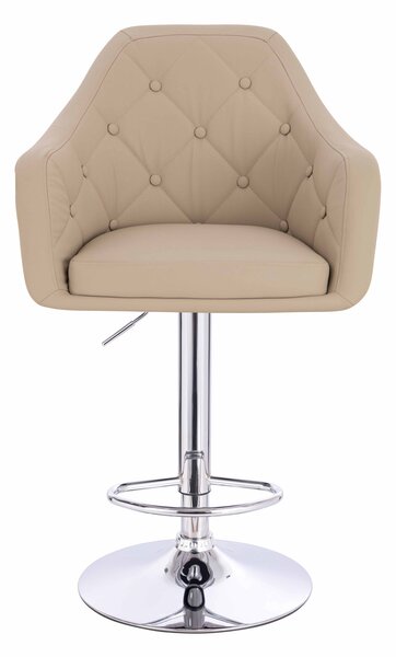 HR831W Krémszínű Műbőr Premium Soft szék Krómozott lábbal