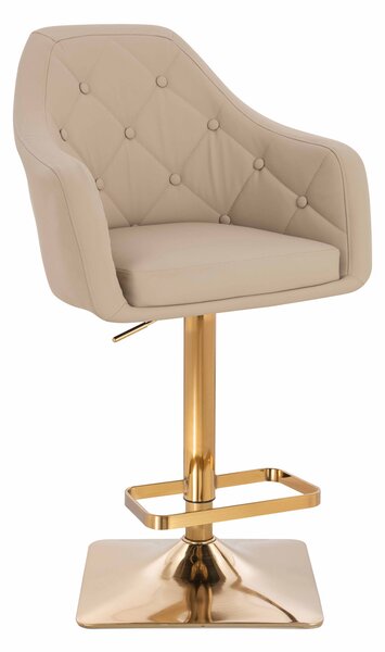 HR831KW Krémszínű Műbőr Premium Soft szék Arany lábbal