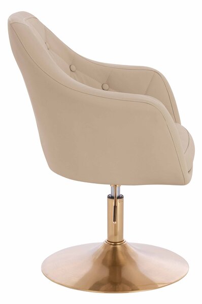 HR831N Krémszínű Műbőr Premium Soft szék Arany lábbal