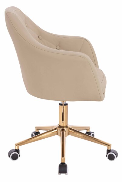 HR831K Krémszínű Műbőr Premium Soft szék Arany lábbal
