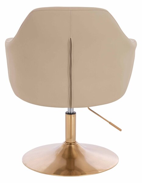 HR831N Krémszínű Műbőr Premium Soft szék Arany lábbal