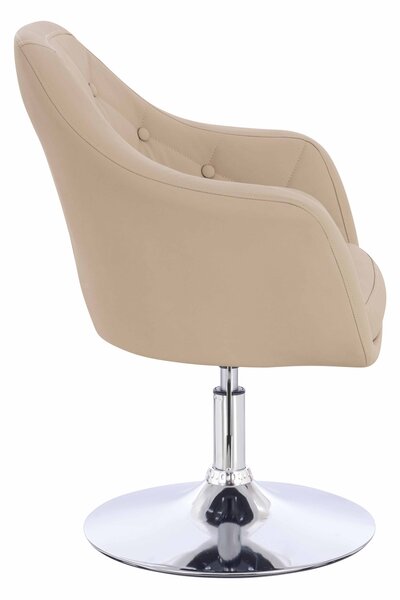 HR831N Krémszínű Műbőr Premium Soft szék Krómozott lábbal