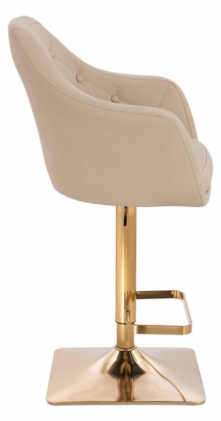 HR831KW Krémszínű Műbőr Premium Soft szék Arany lábbal