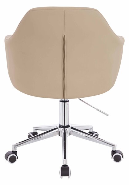 HR831K Krémszínű Műbőr Premium Soft szék Krómozott lábbal