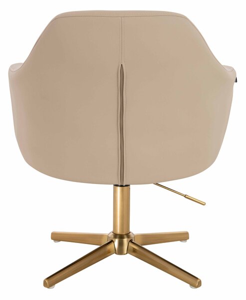 HR831CROSS Krémszínű Műbőr Premium Soft szék Arany lábbal