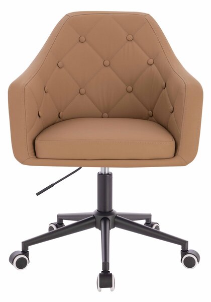 HR831K Karamell Műbőr Premium Soft szék fekete lábbal