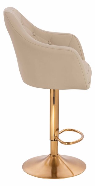 HR831W Krémszínű Műbőr Premium Soft szék Arany lábbal