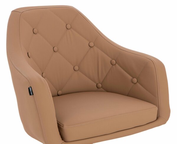 HR831K Karamell Műbőr Premium Soft szék Krómozott lábbal