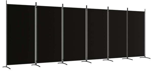 VidaXL 6 paneles fekete szövet térelválasztó 520x180 cm