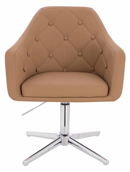 HR831CROSS Karamell Műbőr Premium Soft szék Krómozott lábbal