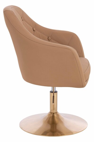 HR831N Karamell Műbőr Premium Soft szék Arany lábbal
