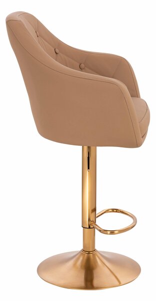 HR831W Karamell Műbőr Premium Soft szék Arany lábbal
