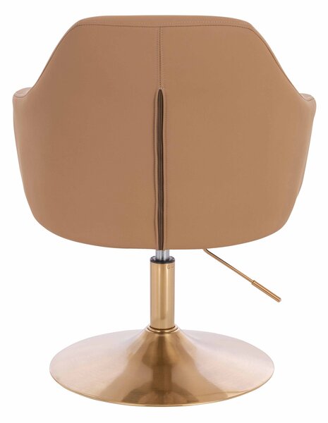 HR831N Karamell Műbőr Premium Soft szék Arany lábbal
