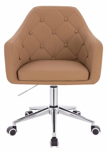 HR831K Karamell Műbőr Premium Soft szék Krómozott lábbal